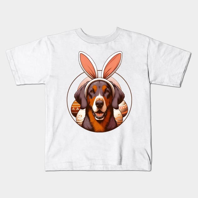 Bavarian Mountain Scent Hound in Bunny Ears Easter Delight Kids T-Shirt by ArtRUs